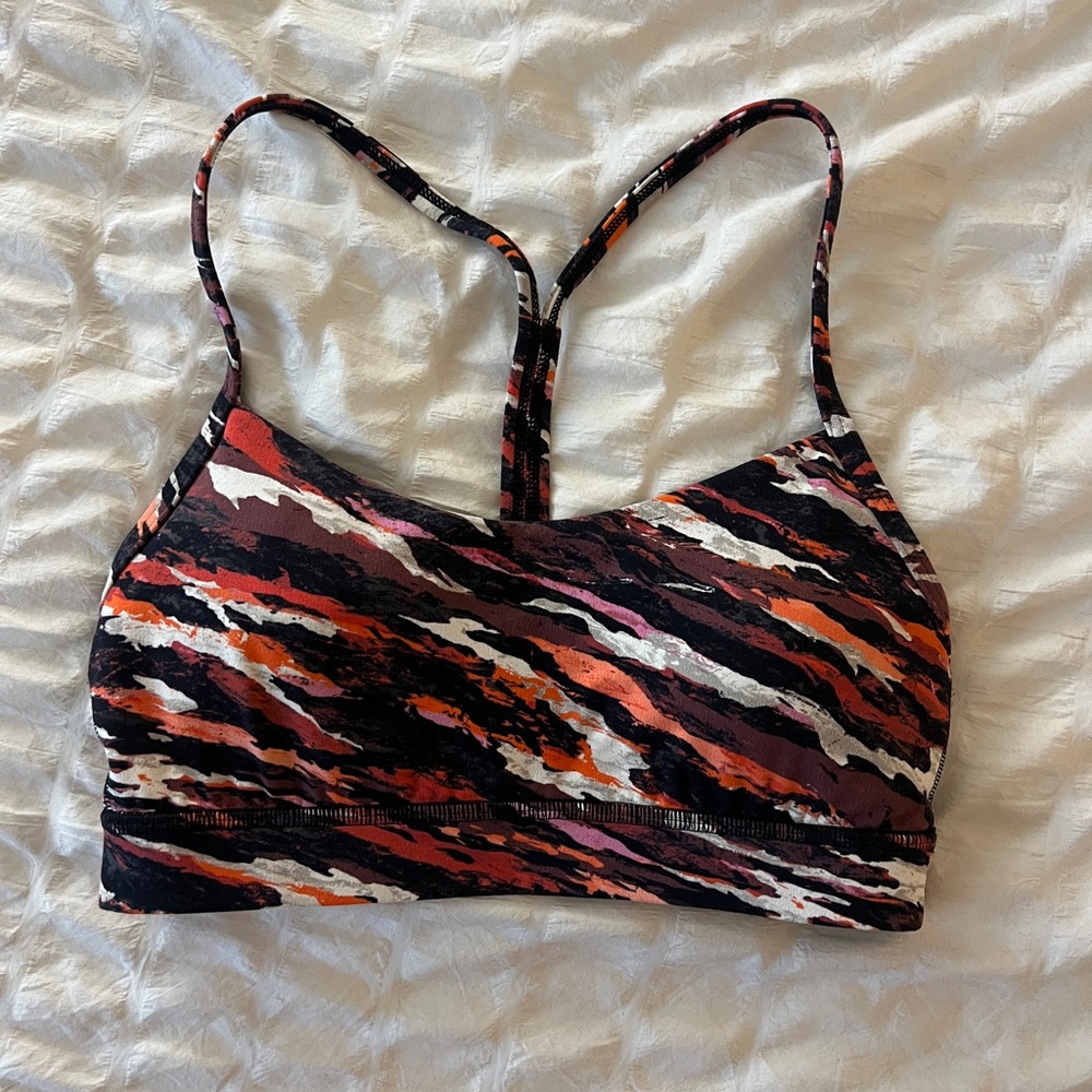 Lululemon flow Y nulu tiger tide smoky red Sports Bra A/C cup